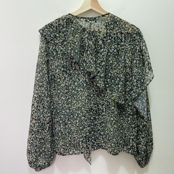 NWT TOPSHOP Ruffle Long sleeve Blouse sz 4 - Picture 11 of 11